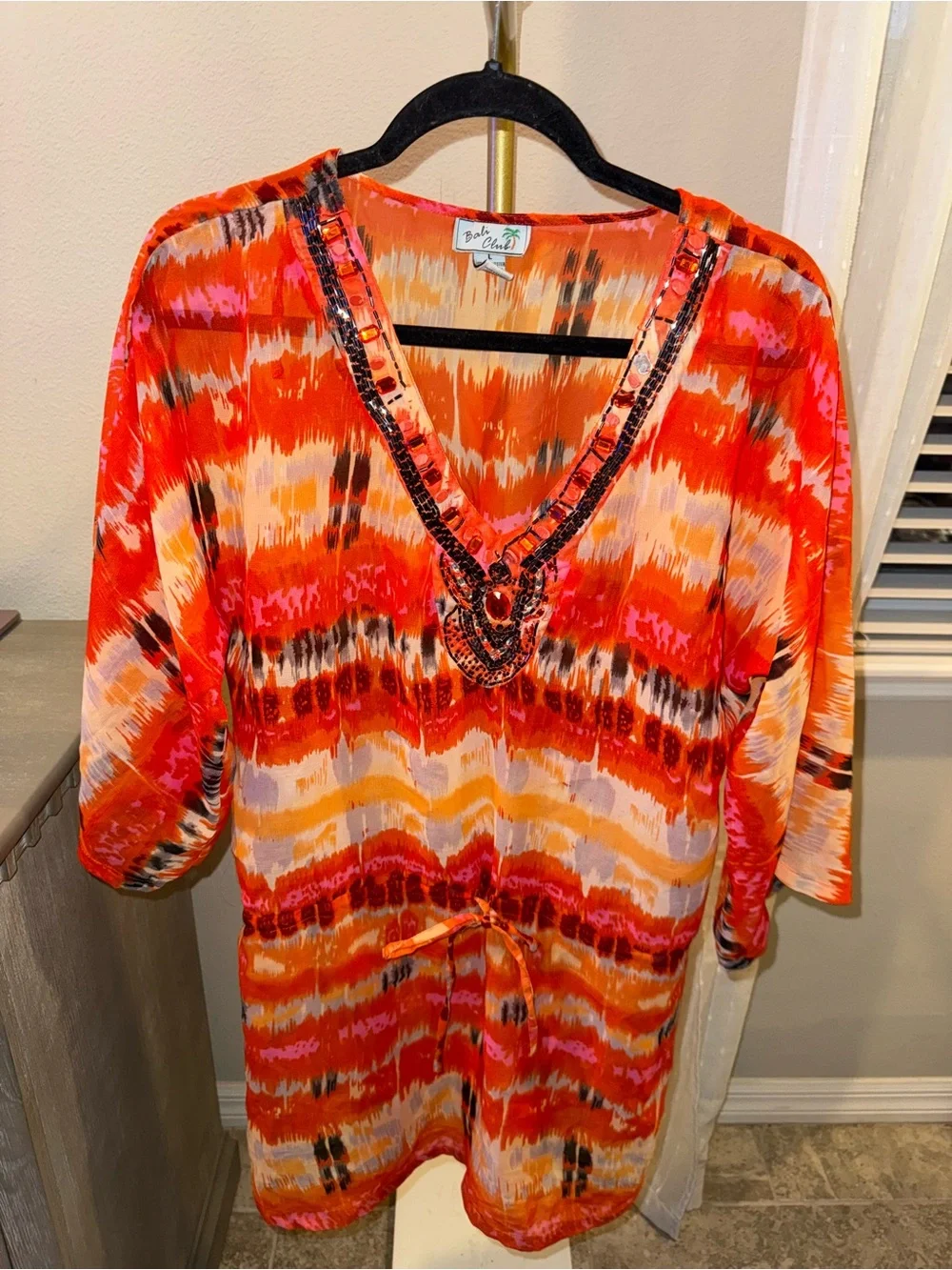 Bali Club Swim cover up with jewel neckline